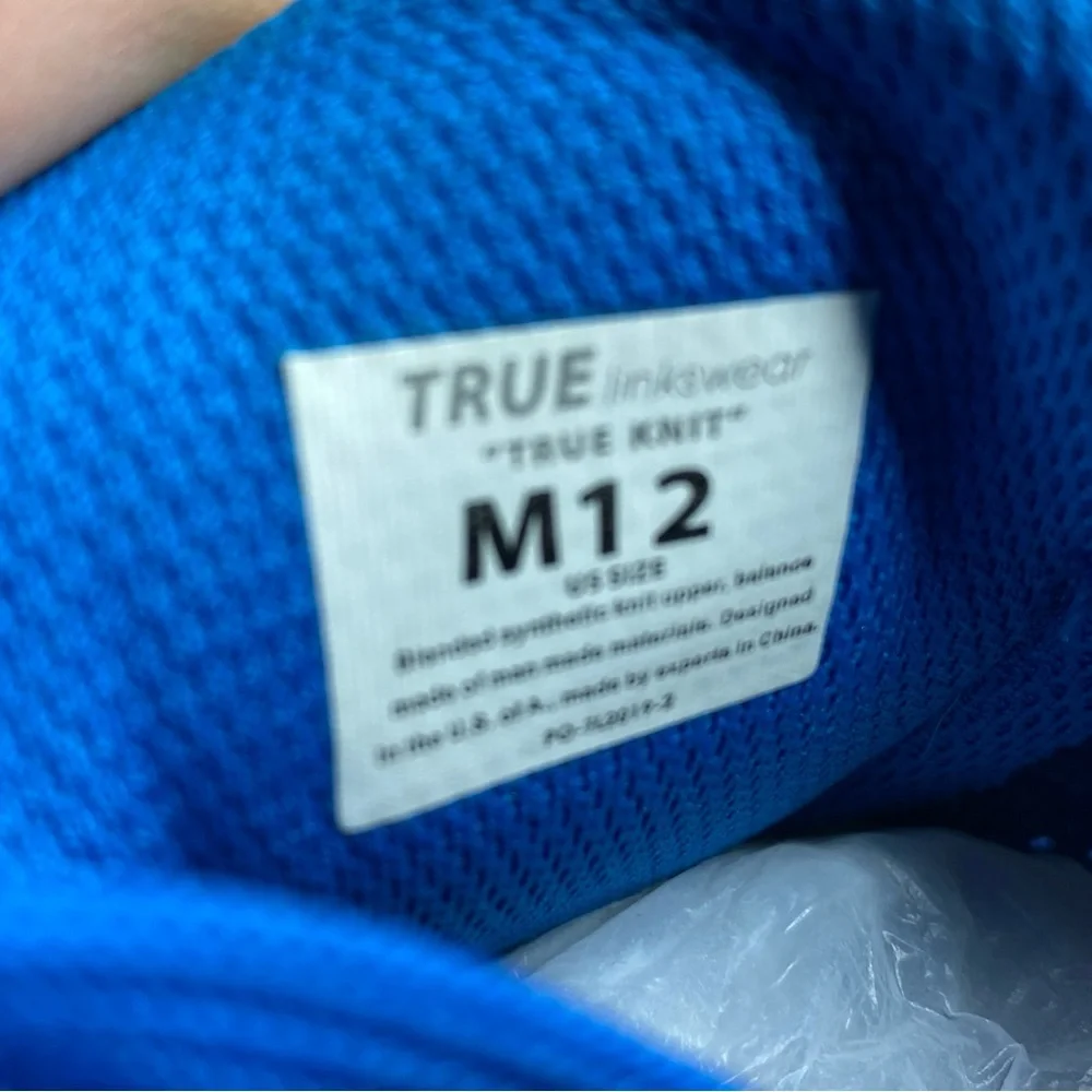 True Linkswear True Knit Shoes Blue‎ Golf Spikeless Mens Size 12